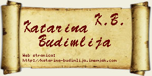 Katarina Budimlija vizit kartica
